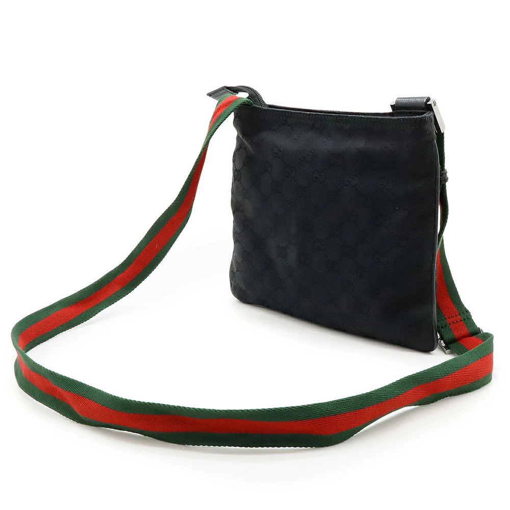 Gucci Sherry Crossbody Canvas Bag GG Black Web Black - Picture 1 of 8